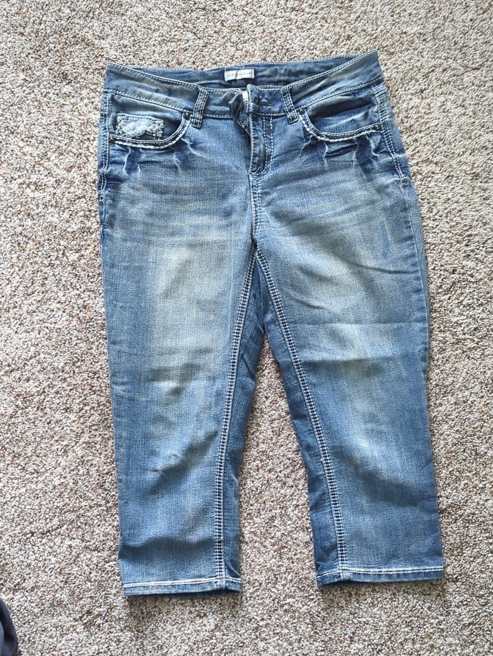 Hannah Mid-Rise Faded Blue Ankle Denim Jeans